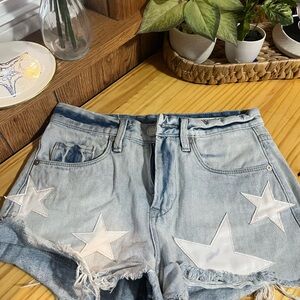 star denim shorts
